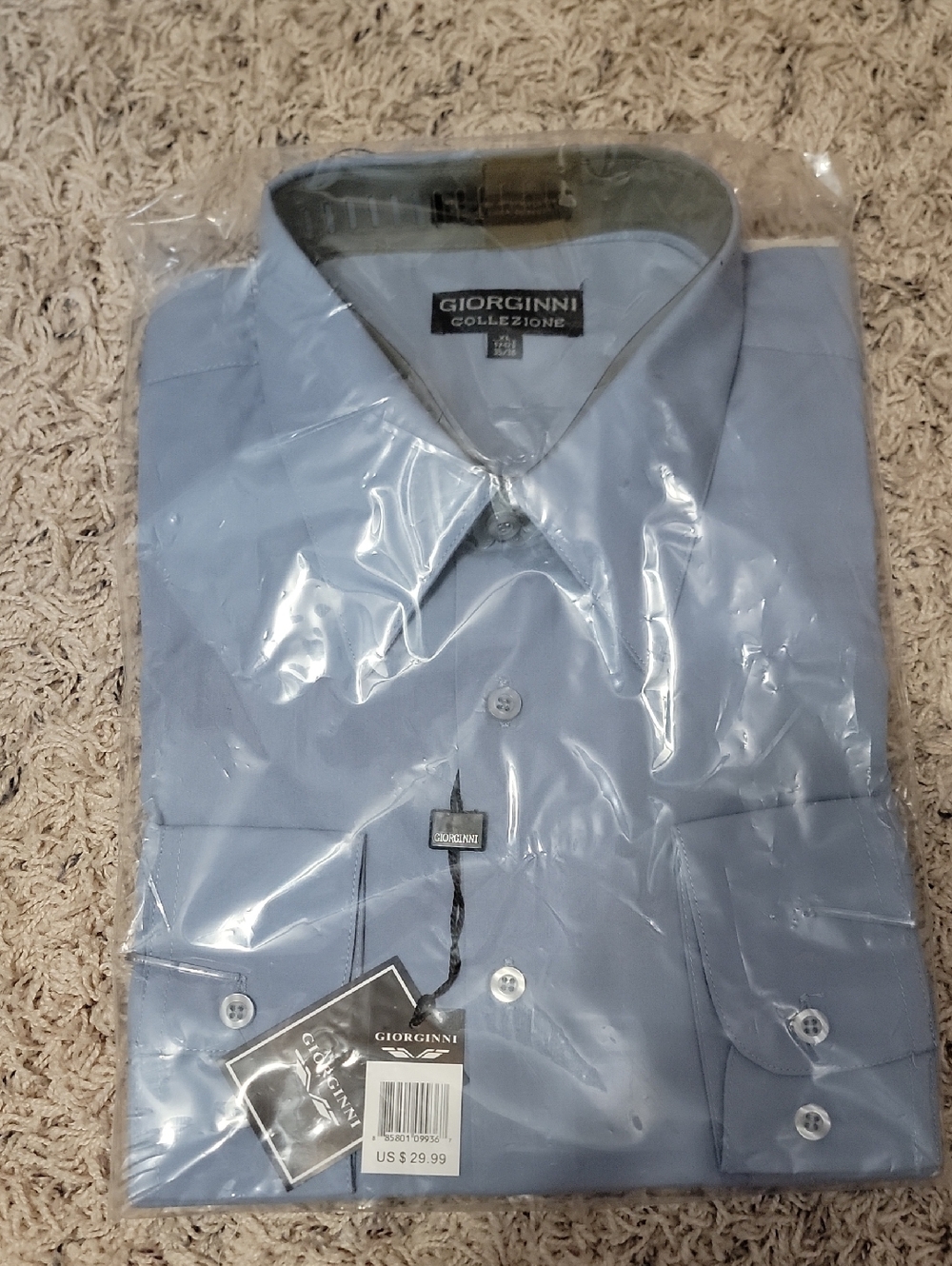 Giorginni Light Blue Men's Dress Shirt — Classic Collar